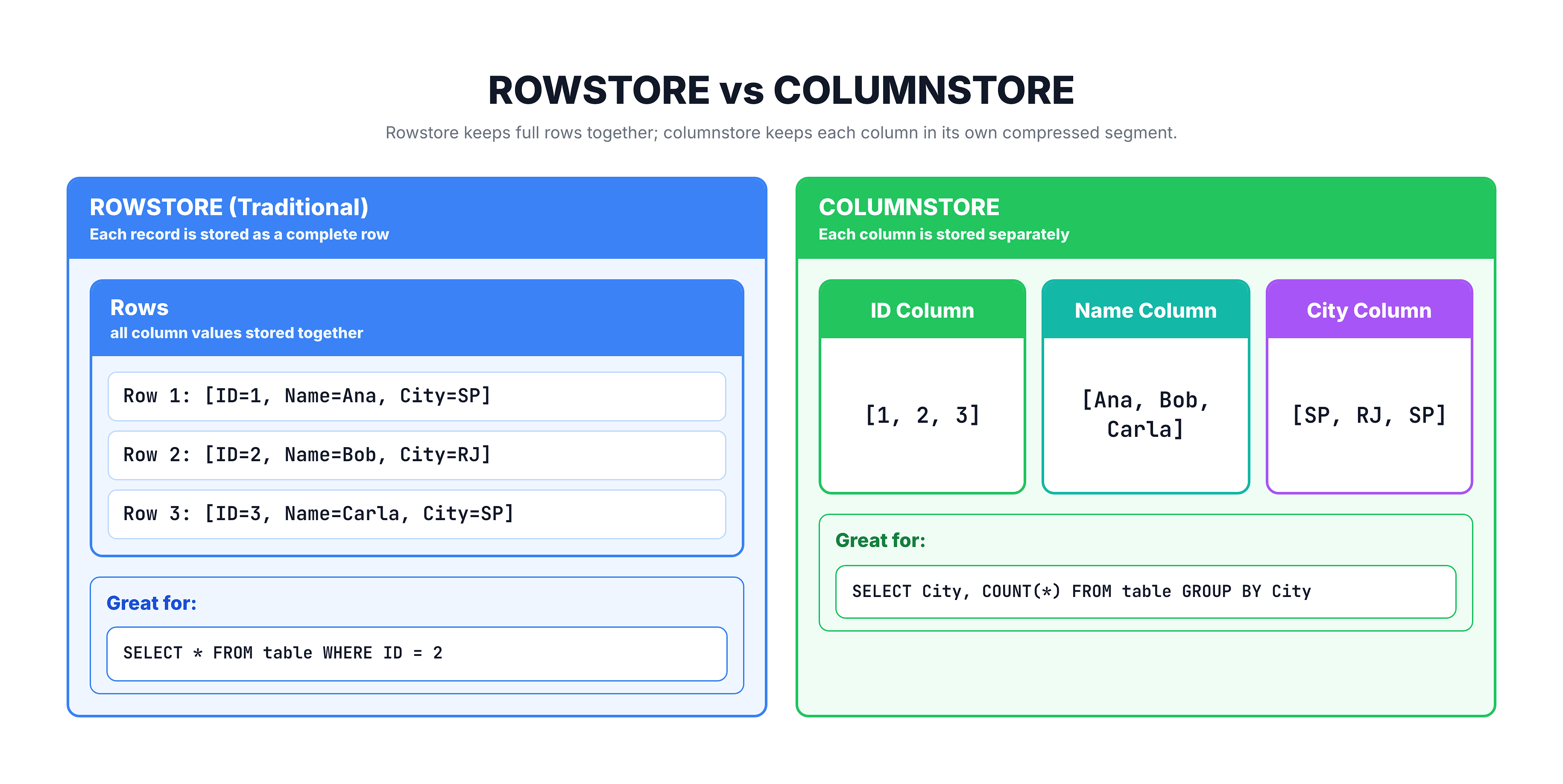 Generated visual representation from text diagram for Columnstore Indexes.